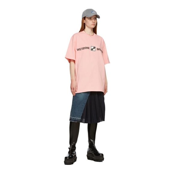 WE11DONE PINK Patched Mirror T-Shirt Size S - Picture 12 of 13